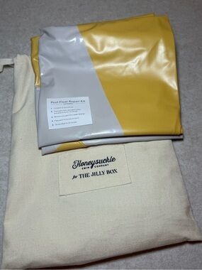 The Jilly Box Summer 2026 Honeysuckle Swim Company Yellow Stripe Pool Float NWT